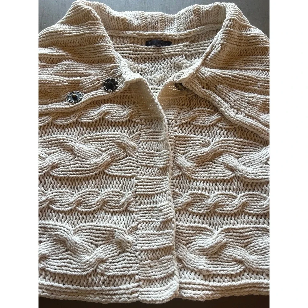 Chunky Cable Knit‎ Sweater Cardigan Hygge Short Sleeve Cream Cozy Cottagecore